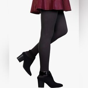 Angelina Women's Brushed Fleece Interior Thermal Fashion Tights Black One Size
